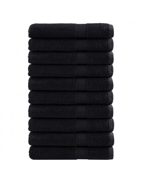 Asciugamani 10 pz Neri 100x200 cm 600 g/m² 100% Cotone