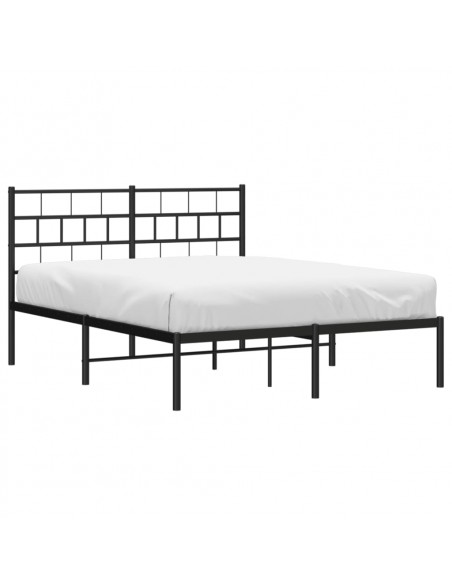 Giroletto con Testiera in Metallo Nero 120x190 cm