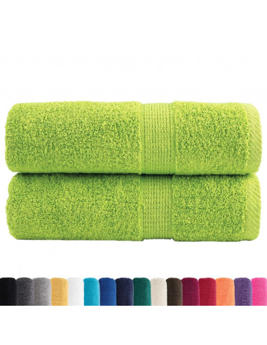 Asciugamani Premium 2 pz Verdi 30x30 cm 600 g/m² 100% Cotone