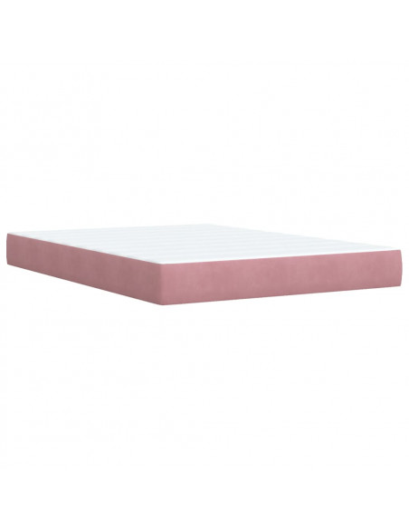 Giroletto a Molle con Materasso Rosa 140x200 cm in Velluto