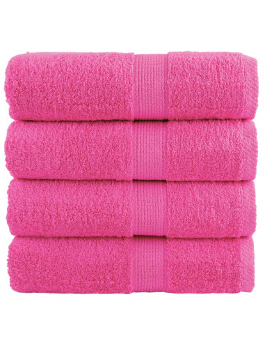 Asciugamani Premium 4 pz Rosa 30x30cm 600 g/m² 100% Cotone