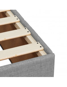 Giroletto a Molle con Materasso Grigio Chiaro 140x190cm Tessuto