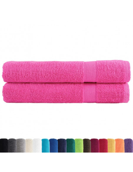 Asciugamani per Sauna 2 pz Rosa 80x200 cm 600 g/m² 100% Cotone