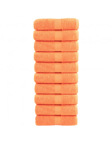 Asciugamani Premium 10pz Arancioni 30x30cm 600 g/m² 100% Cotone