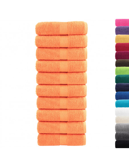 Asciugamani Premium 10pz Arancioni 30x30cm 600 g/m² 100% Cotone