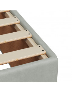 Giroletto a Molle con Materasso Grigio Chiaro 140x190cm Velluto