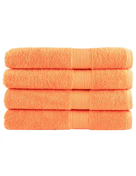 Asciugamani 4 pz Arancione 100x200 cm 600 g/m² 100% Cotone
