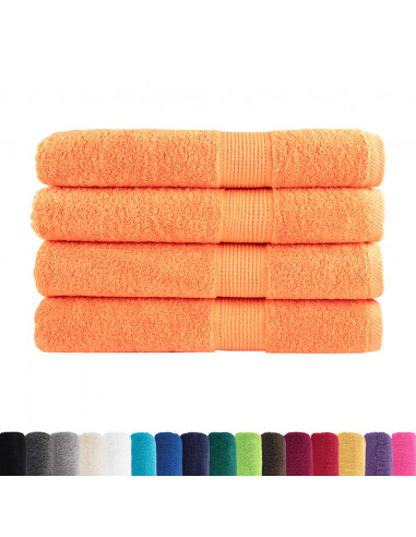 Asciugamani 4 pz Arancione 100x200 cm 600 g/m² 100% Cotone