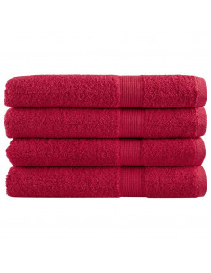 Asciugamani Premium 4 pz Rossi 100x200 cm 600 g/m² 100% Cotone 2