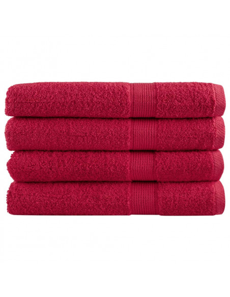 Asciugamani Premium 4 pz Rossi 100x200 cm 600 g/m² 100% Cotone