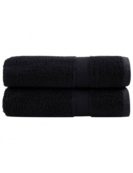 Asciugamani da Doccia 2 pz Neri 70x140 cm 600g/m² 100% Cotone
