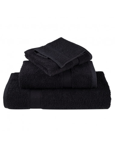 Asciugamani da Doccia 2 pz Neri 70x140 cm 600g/m² 100% Cotone