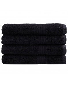 Asciugamani per Sauna 4 pz Neri 80x200 cm 600 g/m² 100% Cotone 2