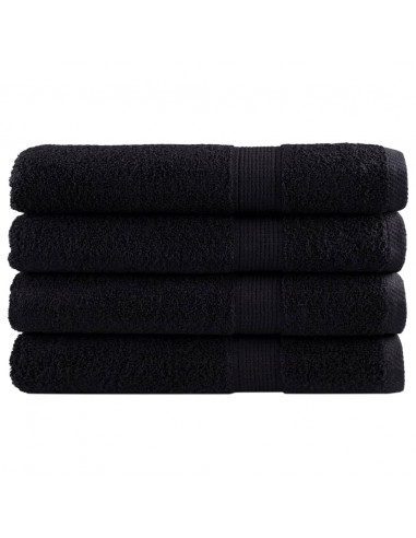 Asciugamani per Sauna 4 pz Neri 80x200 cm 600 g/m² 100% Cotone