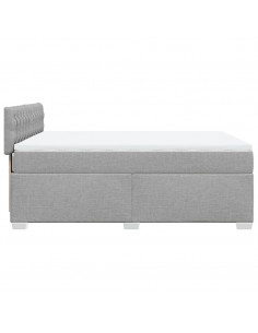 Giroletto a Molle con Materasso Grigio Chiaro 140x200cm Tessuto