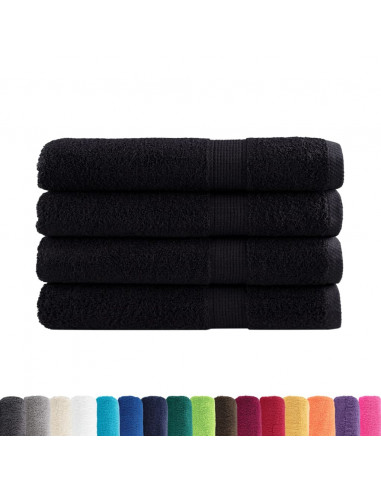 Asciugamani per Sauna 4 pz Neri 80x200 cm 600 g/m² 100% Cotone