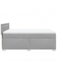 Giroletto a Molle con Materasso Grigio Chiaro 140x200cm Tessuto