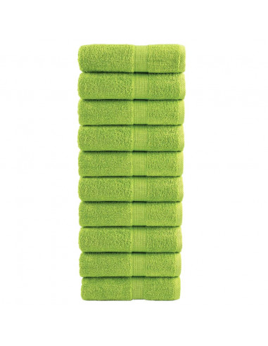 Asciugamani per Ospiti 10 pz Verdi 30x50cm 600 g/m² 100% Cotone