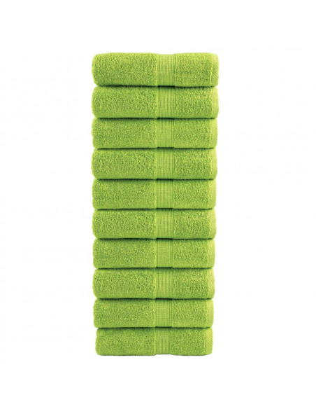 Asciugamani per Ospiti 10 pz Verdi 30x50cm 600 g/m² 100% Cotone