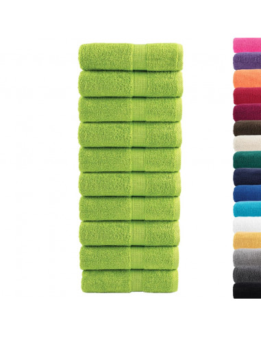 Asciugamani per Ospiti 10 pz Verdi 30x50cm 600 g/m² 100% Cotone