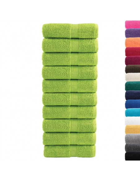 Asciugamani per Ospiti 10 pz Verdi 30x50cm 600 g/m² 100% Cotone