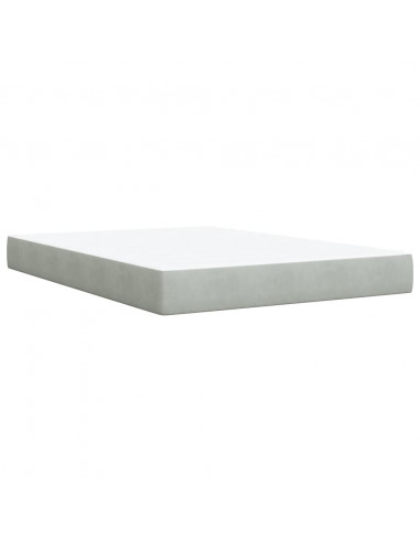 Giroletto a Molle con Materasso Grigio Chiaro 140x200cm Velluto