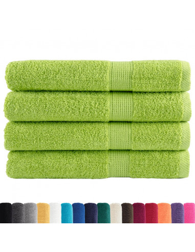 Asciugamani per Sauna 4 pz Verdi 80x200 cm 600 g/m² 100% Cotone