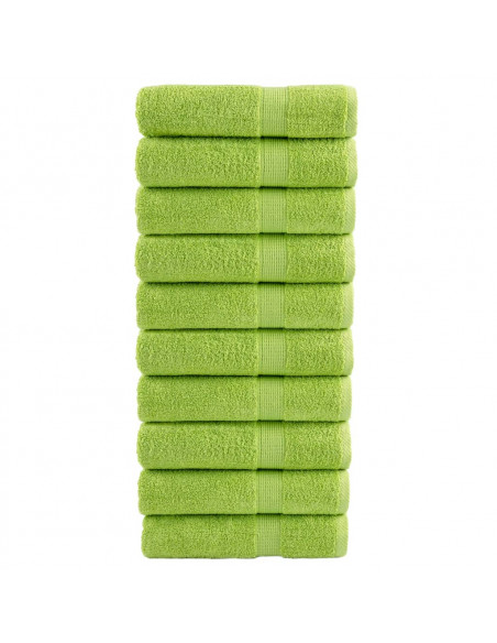 Asciugamani da Bagno 10 pz Verdi 100x150cm 600 g/m² 100% Cotone