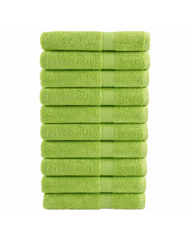 Asciugamani Premium 10pz Verdi 100x200 cm 600 g/m² 100% Cotone
