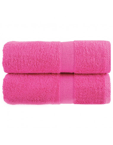 Asciugamani per Ospiti 2 pz Rosa 30x50 cm 600 g/m² 100% Cotone
