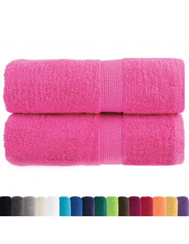 Asciugamani per Ospiti 2 pz Rosa 30x50 cm 600 g/m² 100% Cotone