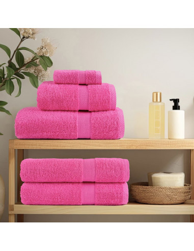 Asciugamani per Ospiti 2 pz Rosa 30x50 cm 600 g/m² 100% Cotone