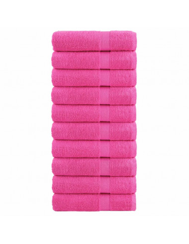 Asciugamani da Doccia 10 pz Rosa 70x140 cm 600 g/m² 100% Cotone