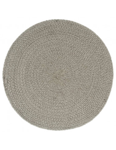 Tovagliette 6 pz Grigio Neutro 38 cm Rotonde in Cotone