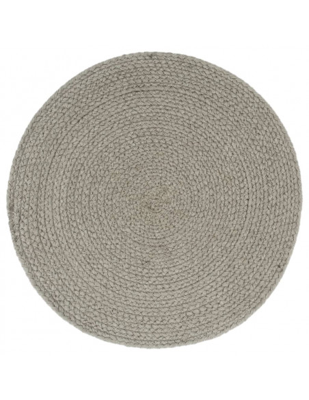 Tovagliette 6 pz Grigio Neutro 38 cm Rotonde in Cotone