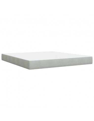 Giroletto a Molle con Materasso Grigio Chiaro 180x200cm Velluto