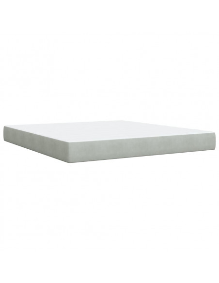 Giroletto a Molle con Materasso Grigio Chiaro 180x200cm Velluto