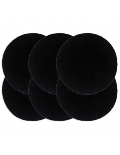 Tovagliette 6 pz Nero Neutro 38 cm Rotonde in Cotone 2