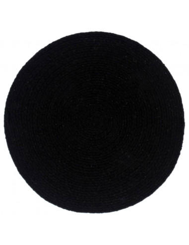 Tovagliette 6 pz Nero Neutro 38 cm Rotonde in Cotone