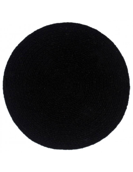 Tovagliette 6 pz Nero Neutro 38 cm Rotonde in Cotone