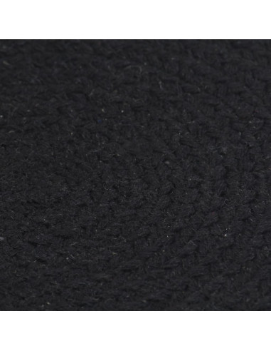 Tovagliette 6 pz Nero Neutro 38 cm Rotonde in Cotone