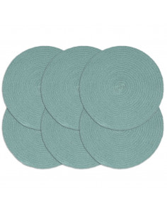 Tovagliette 6 pz Grigio Neutro 38 cm Rotonde in Cotone 2