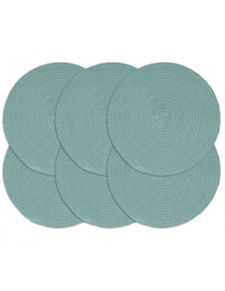 Tovagliette 6 pz Grigio Neutro 38 cm Rotonde in Cotone