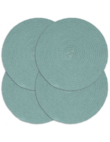 Tovagliette 4 pz Grigio Neutro 38cm Rotonde in Cotone