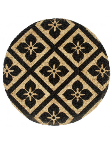 Tovagliette 6 pz Nere 38 cm Rotonde in Juta