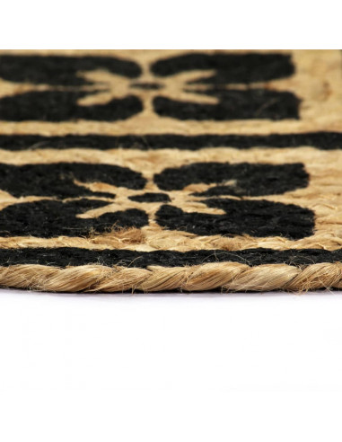 Tovagliette 6 pz Nere 38 cm Rotonde in Juta