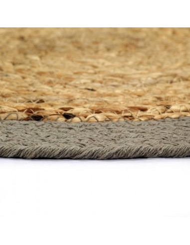Tovagliette 6 pz Naturale e Grigio 38 cm in Juta e Cotone