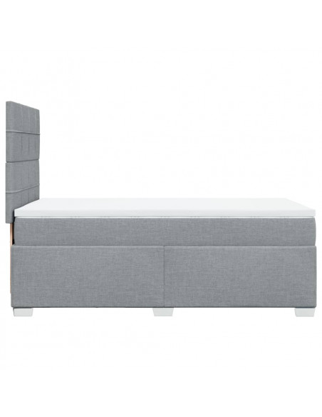 Giroletto a Molle con Materasso Grigio Chiaro 80x200 cm Tessuto