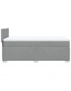 Giroletto a Molle con Materasso Grigio Chiaro 90x190 cm Tessuto