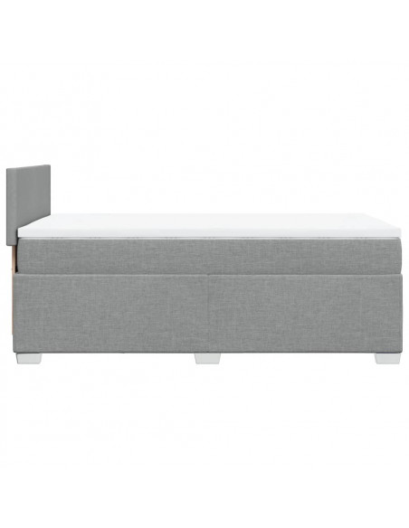 Giroletto a Molle con Materasso Grigio Chiaro 90x200 cm Tessuto